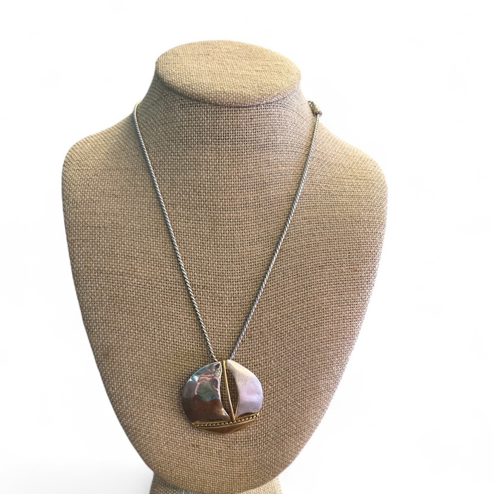 Chico’s Silver and Gold Sailboat Necklace